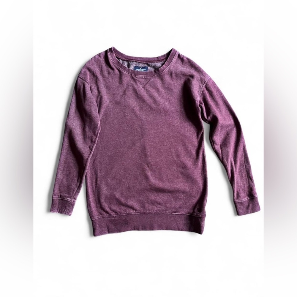 American Eagle Outfitters Women’s Maroon Y2K Crew Oversized Neck Sweater Size XS